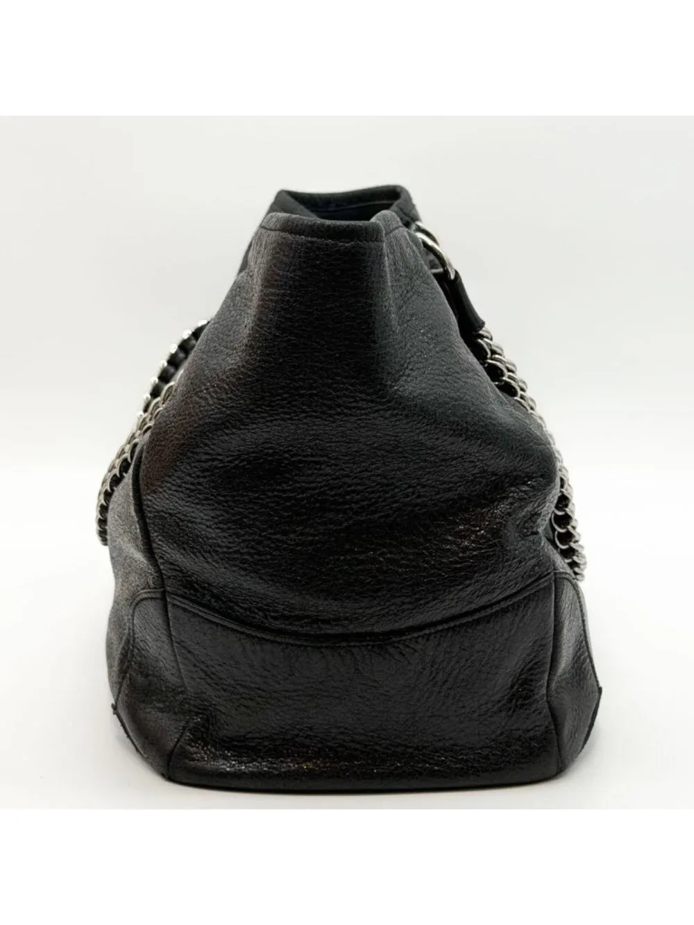 Prada Vitello Daino Leather Chain Hobo Handbag Triangle
